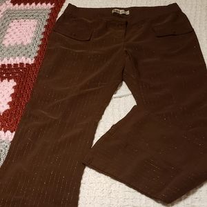 By lei size 11 brown dress pants w gold stripes